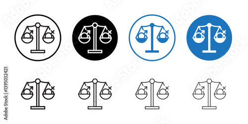 Hormone imbalance icon outline collection or set in black and white