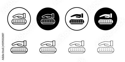 Latex mattress material icon outline collection or set in black and white
