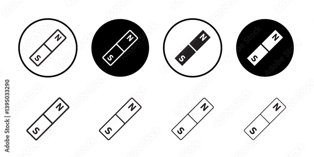 Magnet icon outline collection or set in black and white Magnet icon outline collection or set in black and white