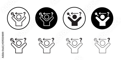 Problem solving skills icon outline collection or set in black and white