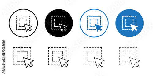 select element icon outline collection or set in black and white