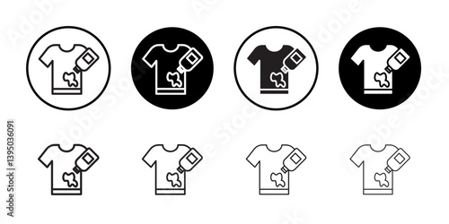 Softener clothes dirt icon outline collection or set in black and white