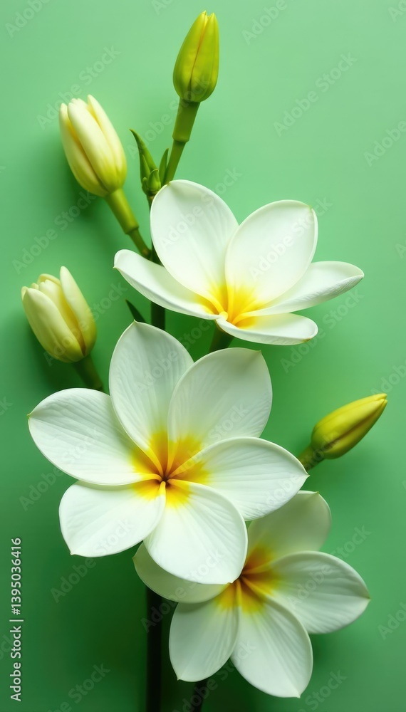 Naklejka premium simple yet elegant arrangement of white and light green flowers, light green flowers,