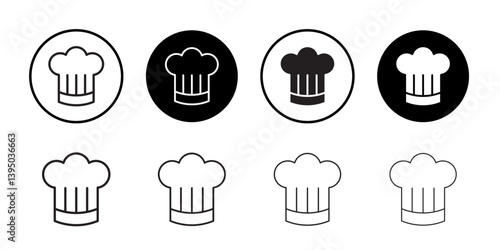 toque icon outline collection or set in black and white