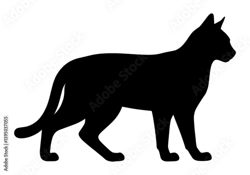 Silhouette Vector of Wild Big Cat – Panther, Tiger, Lion or Cat Illustration | Black Animal Clipart for Logo, Tattoo, T-Shirt Design, Wildlife Art, and Jungle Theme Projects