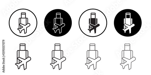 voyage icon outline collection or set in black and white