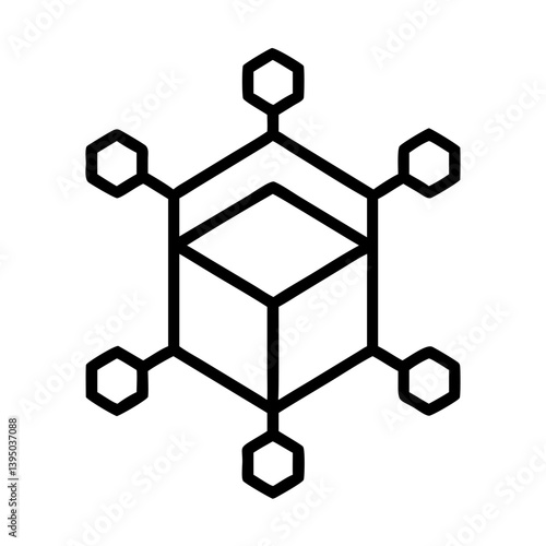 Blockchain technology icon vector illustration for decentralized data concept