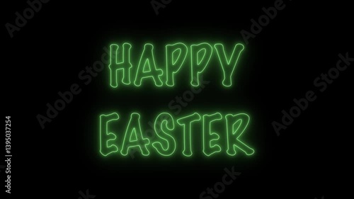 Color changing Happy Easter neon 4k animation 