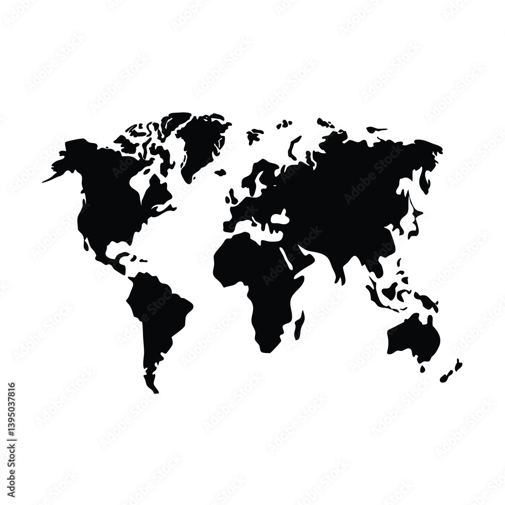 Obraz premium world map on black