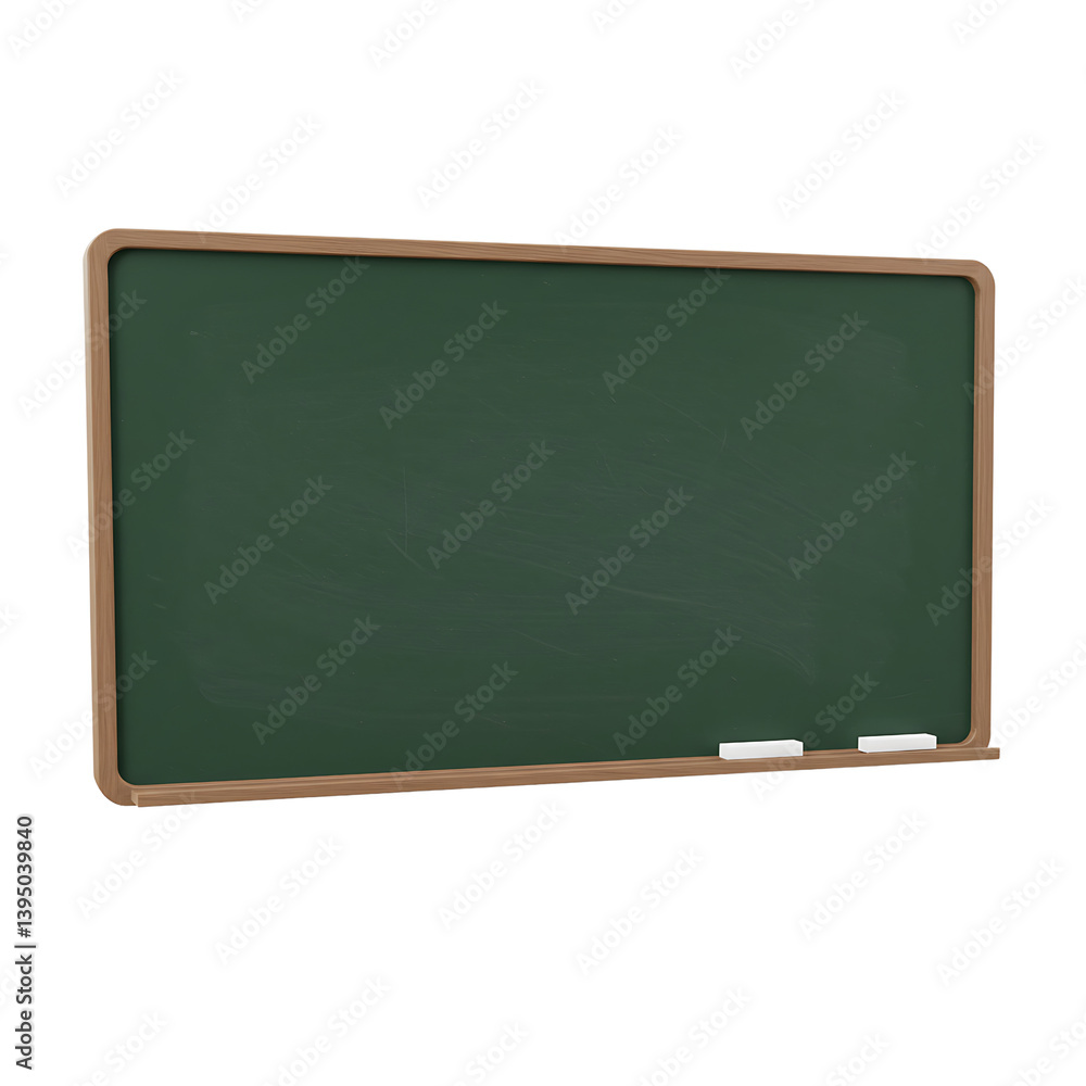 Empty Chalkboard with Wooden Frame and Chalk Pieces Empty Chalkboard with Wooden Frame and Chalk Pieces