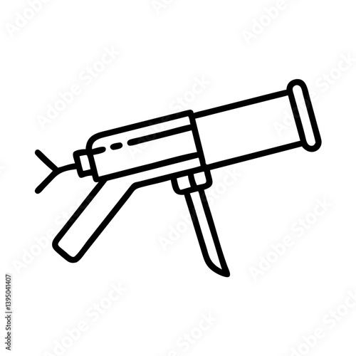 Caulk gun icon vector illustration construction tool sealant applicator outline