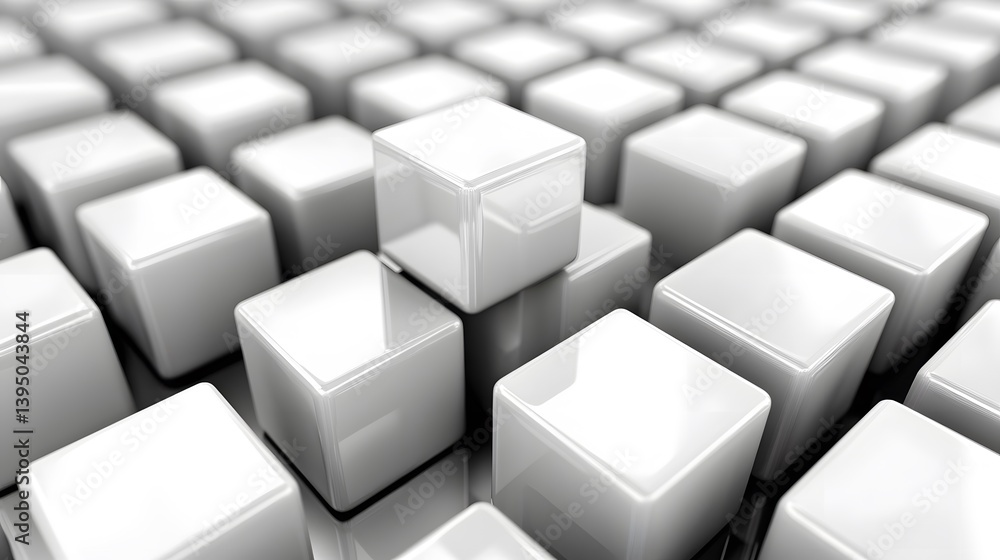 Abstract 3D White Cubes Pattern Background Abstract 3D White Cubes Pattern Background
