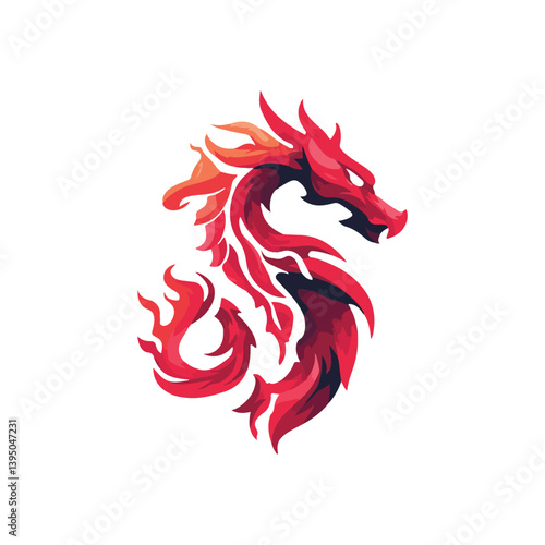 flaming fire dragon esports logo for gamers