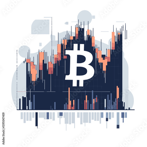 Bitcoin Price Chart: Abstract Cryptocurrency Market Data Visualization