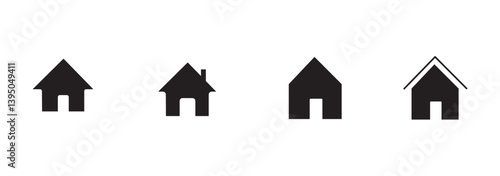 House icon set for web and mobile app. Home sign and symbol