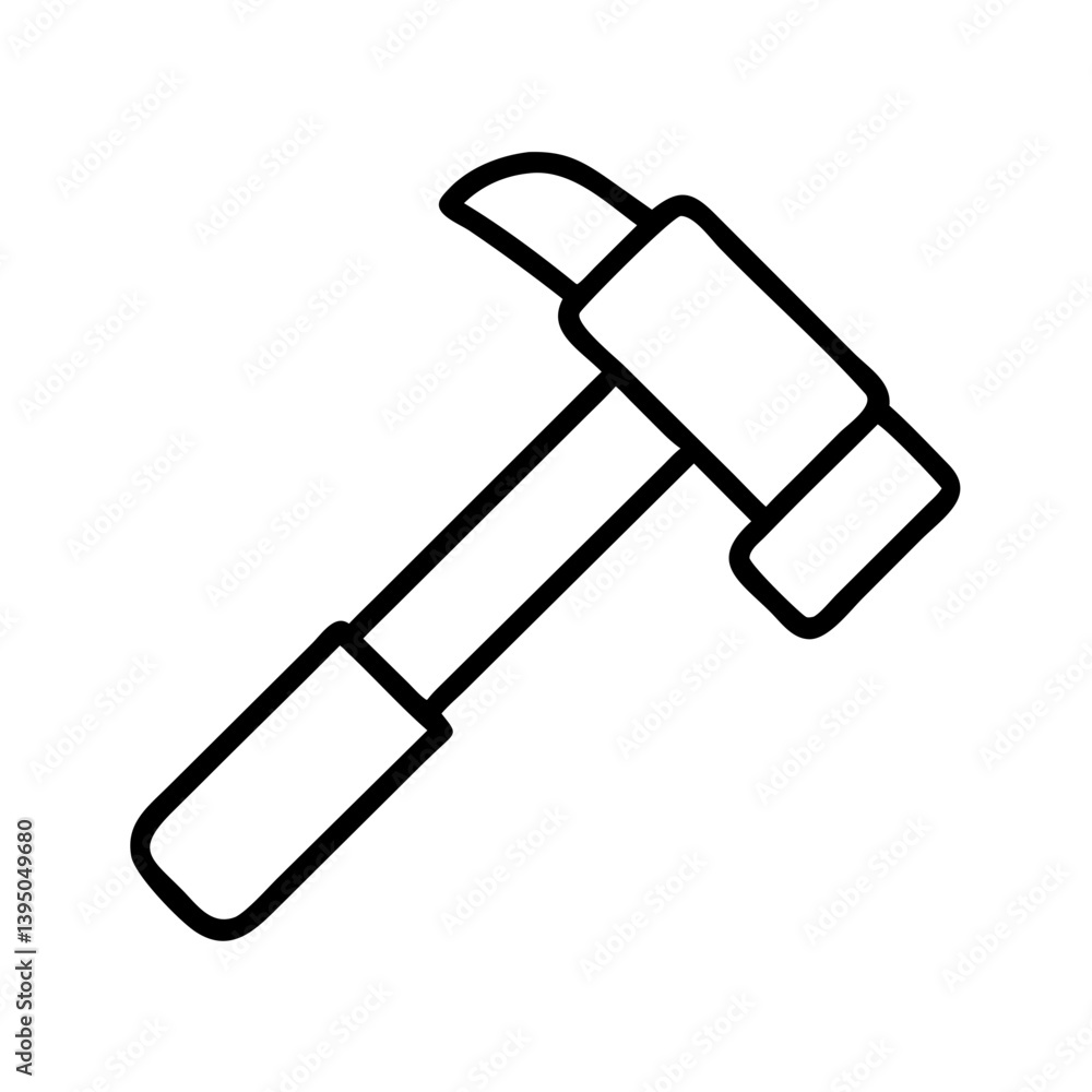 Illustration of a claw hammer tool for construction and home improvement projects Illustration of a claw hammer tool for construction and home improvement projects