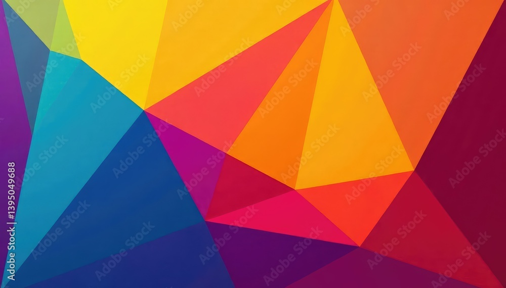 Fototapeta premium Geometric abstract shapes, vibrant color block design , texture, mid century modern