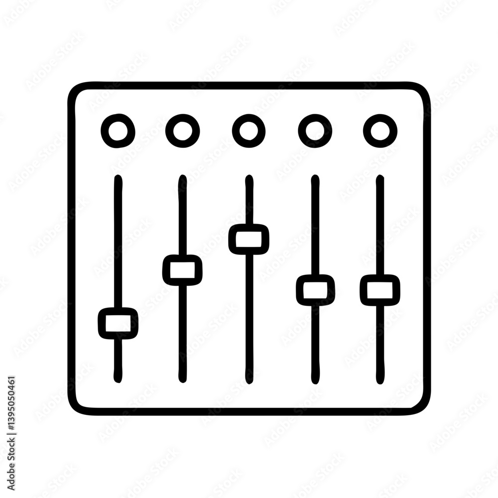 Sound mixer icon vector illustration for audio engineering and music production use Sound mixer icon vector illustration for audio engineering and music production use