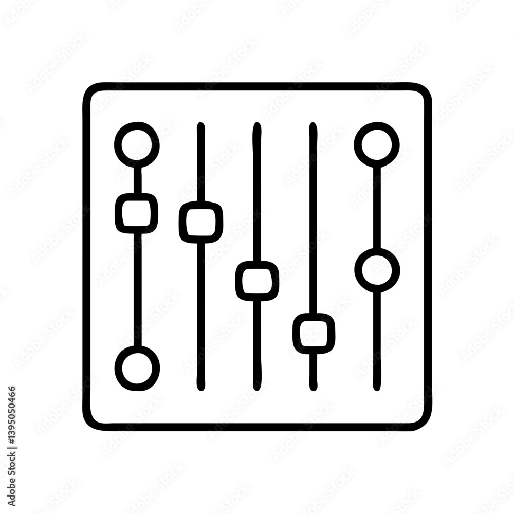 Audio mixer sound control panel equalizer music studio dj console vector graphic Audio mixer sound control panel equalizer music studio dj console vector graphic
