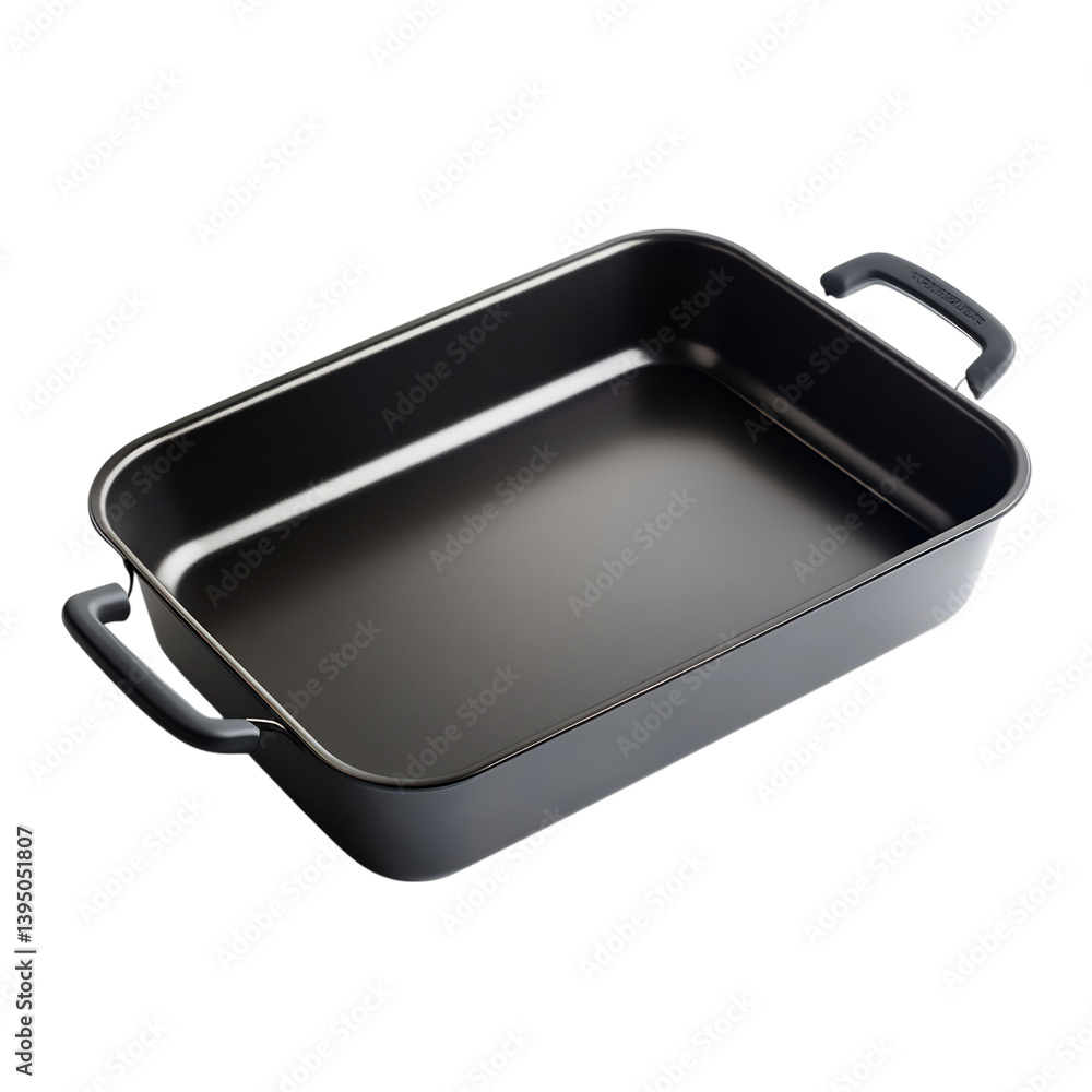 A Sleek Non Stick Lasagna Pan with Polished Surface Isolated on Transparent Background A Sleek Non Stick Lasagna Pan with Polished Surface Isolated on Transparent Background