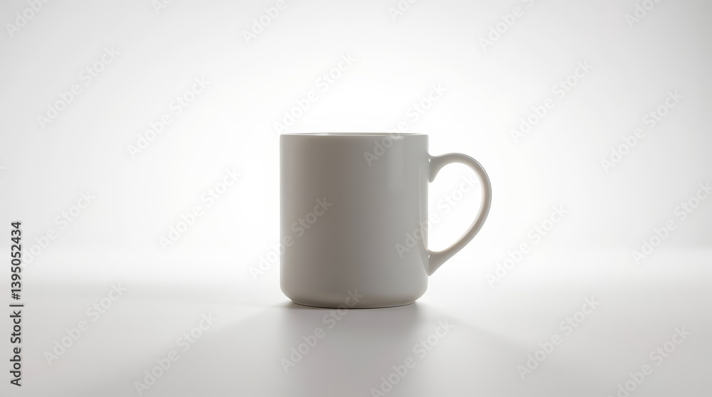 Obraz premium Steaming White Mug Illustration