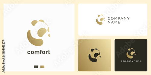 Comfort panda logo design template