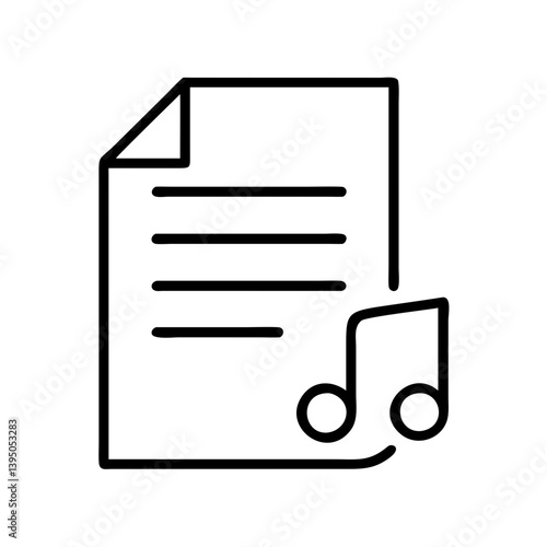Music sheet icon vector illustration for musical notes document and file design