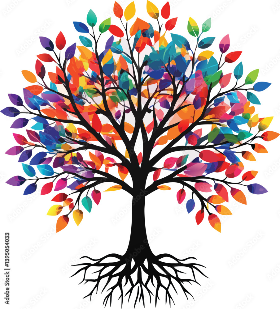 Naklejka premium “Tree Silhouettes: Nature’s Shadows in Minimalist Beauty”