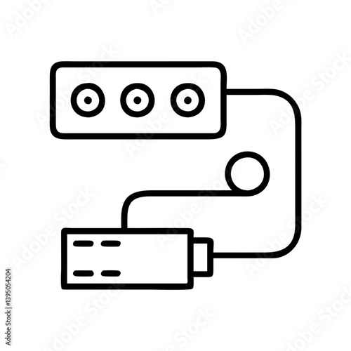 Illustration of audio interface sound card for music production and recording