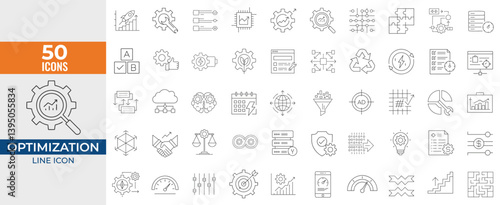 Wallpaper Mural Optimization line editable icon set Vector illustration Torontodigital.ca