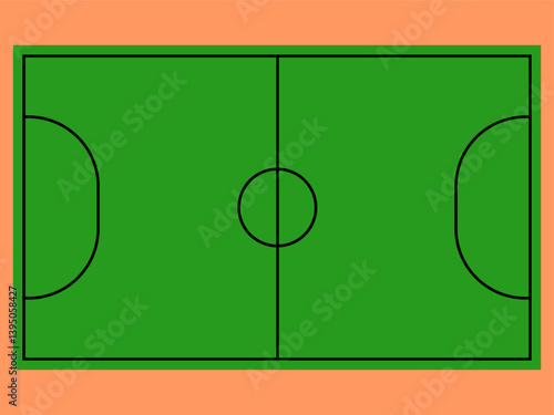 Simple Futsal Playing Field Vector Graphic