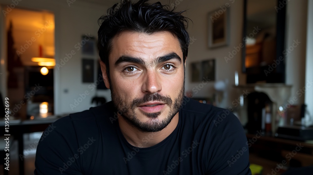 Portrait of a Handsome Man in his Home Portrait of a Handsome Man in his Home
