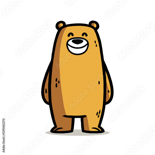 Smiling Bear Illustration: A charming, cheerful bear, with a welcoming smile and inviting pose, offers a whimsical illustration that is perfect for adding a touch of joy and lightheartedness.