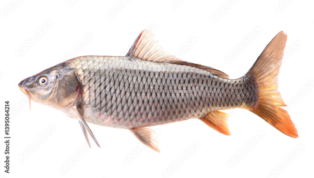 Fish carp isolated on white background