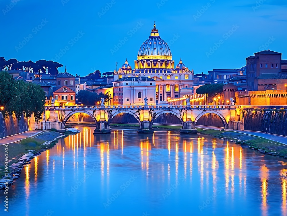 Fototapeta premium Rome Vatican Dusk Reflection