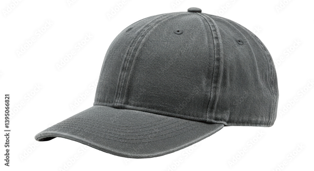 Fototapeta premium Isolated Gray Baseball Cap with Adjustable Strap