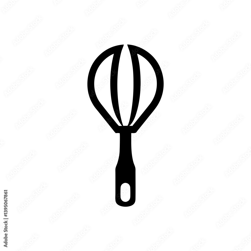 Fototapeta premium Balloon Whisk Icon with Bold Loops and Compact Handle Design