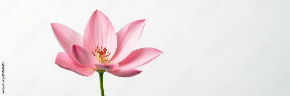 Fototapeta premium Delicate flower with intricate petals on a clean white background, petal, pure