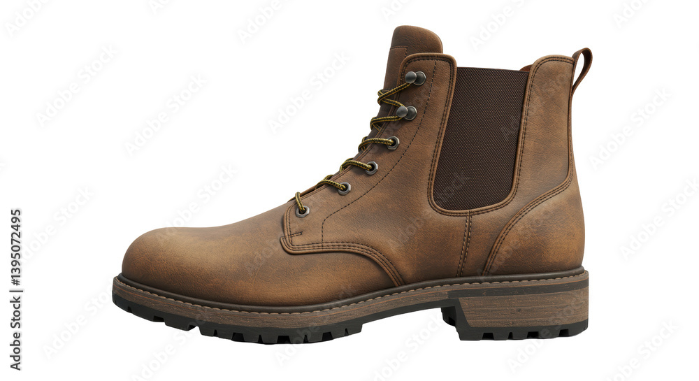 Isolated Brown Leather Boot Isolated Brown Leather Boot