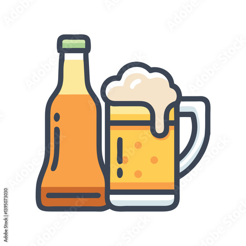 Refreshing Beer Icon Vector Design