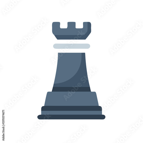 Strategic Chess Piece Rook Icon Vector Design