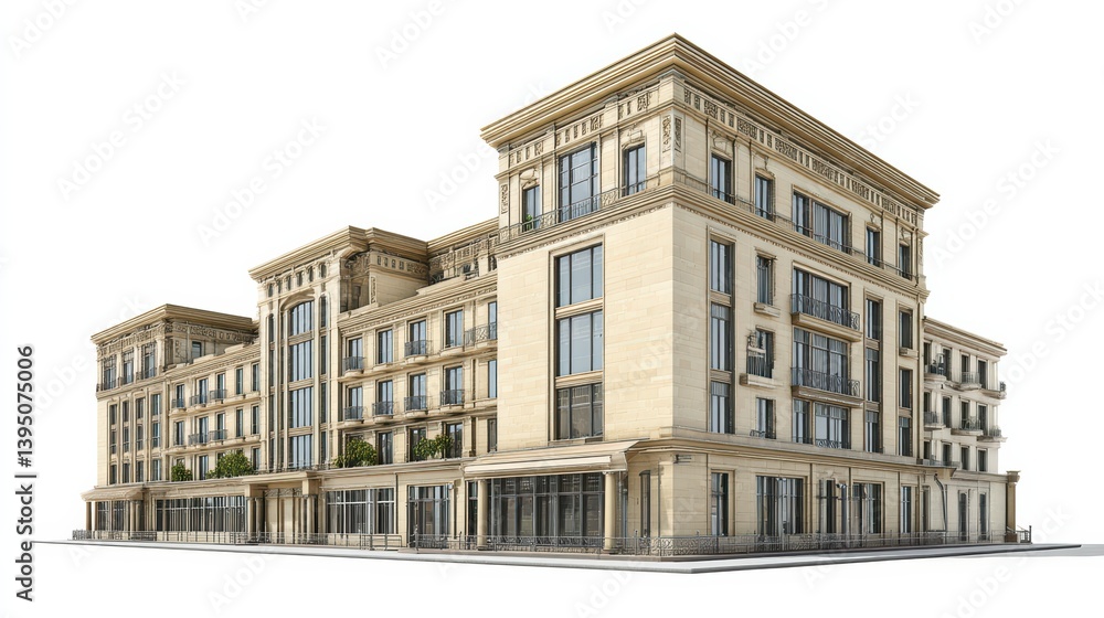 Fototapeta premium building 3d isolated white background