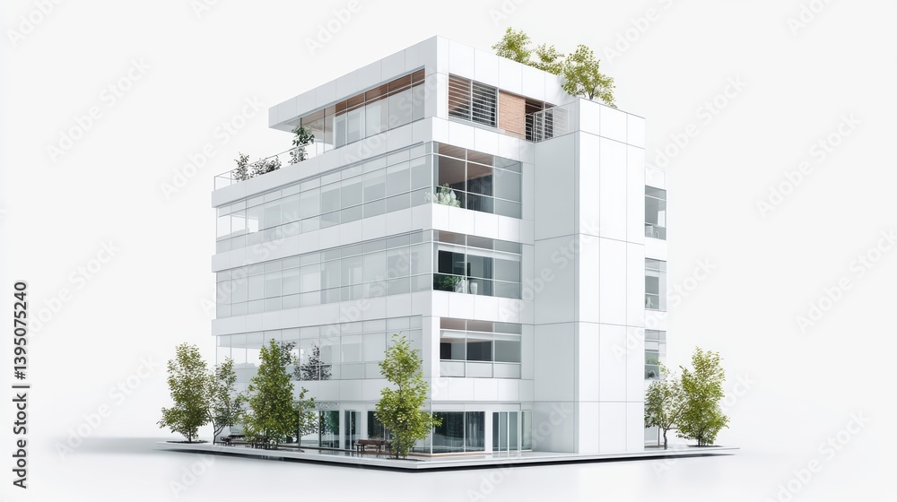 Fototapeta premium building 3d isolated white background