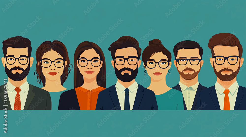 Diverse business team illustration vector graphic design for company website and marketing materials use Diverse business team illustration vector graphic design for company website and marketing materials use