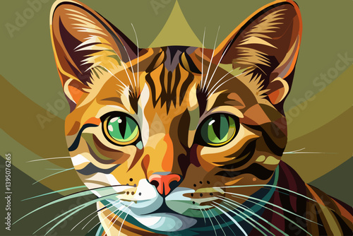 vector of Portrait of a cat staring intensely