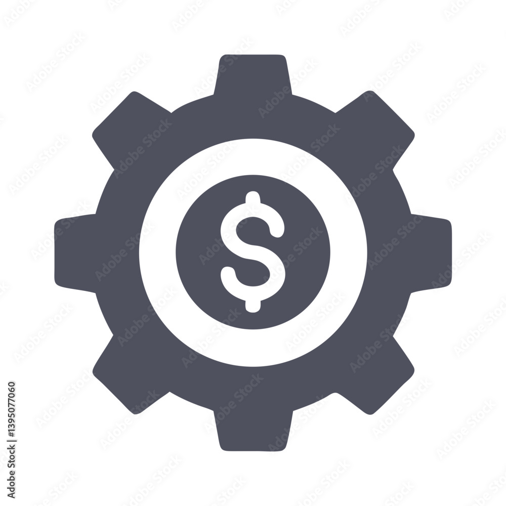 Gear with Dollar Symbol Icon – Finance Settings and Economic Management Vector Gear with Dollar Symbol Icon – Finance Settings and Economic Management Vector