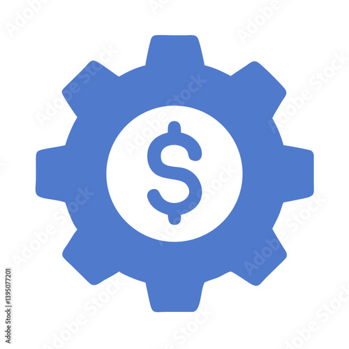 Gear with Dollar Symbol Icon – Finance Settings and Economic Management Vector