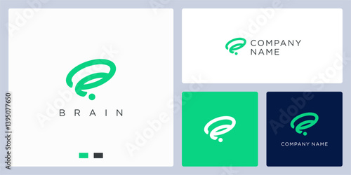 Unique brain logo design template simple