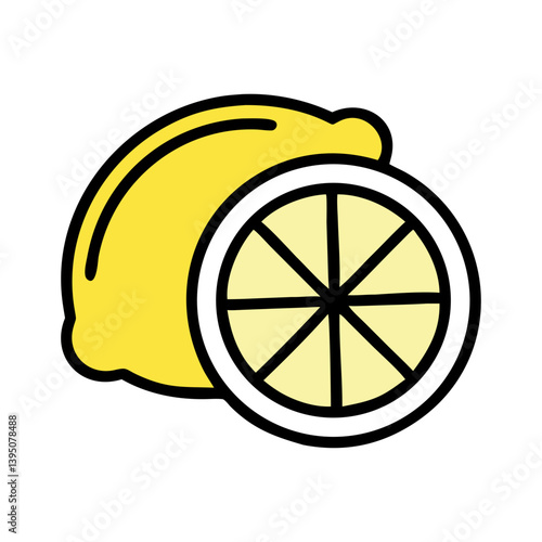 Vector Lemon Icon for Food Design
