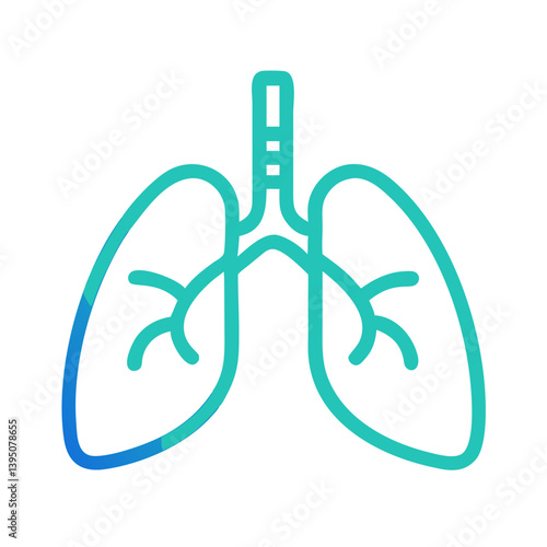 Vector Lung Icon for Health Design